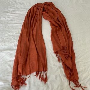 Cotton hemp scarf with tassels